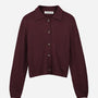 Layla Polo Cardigan - Burgundy