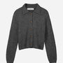 Layla Polo Cardigan - Dark Grey Melange