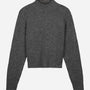 Ella Cropped Mockneck - Dark Grey Melange