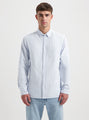 James Oxford Regular Shirt  - Light Blue Stripe