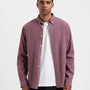 James Brushed Twill Regular Shirt N - Burgundy