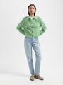 Mila Polo Neck Cardigan - Light Green