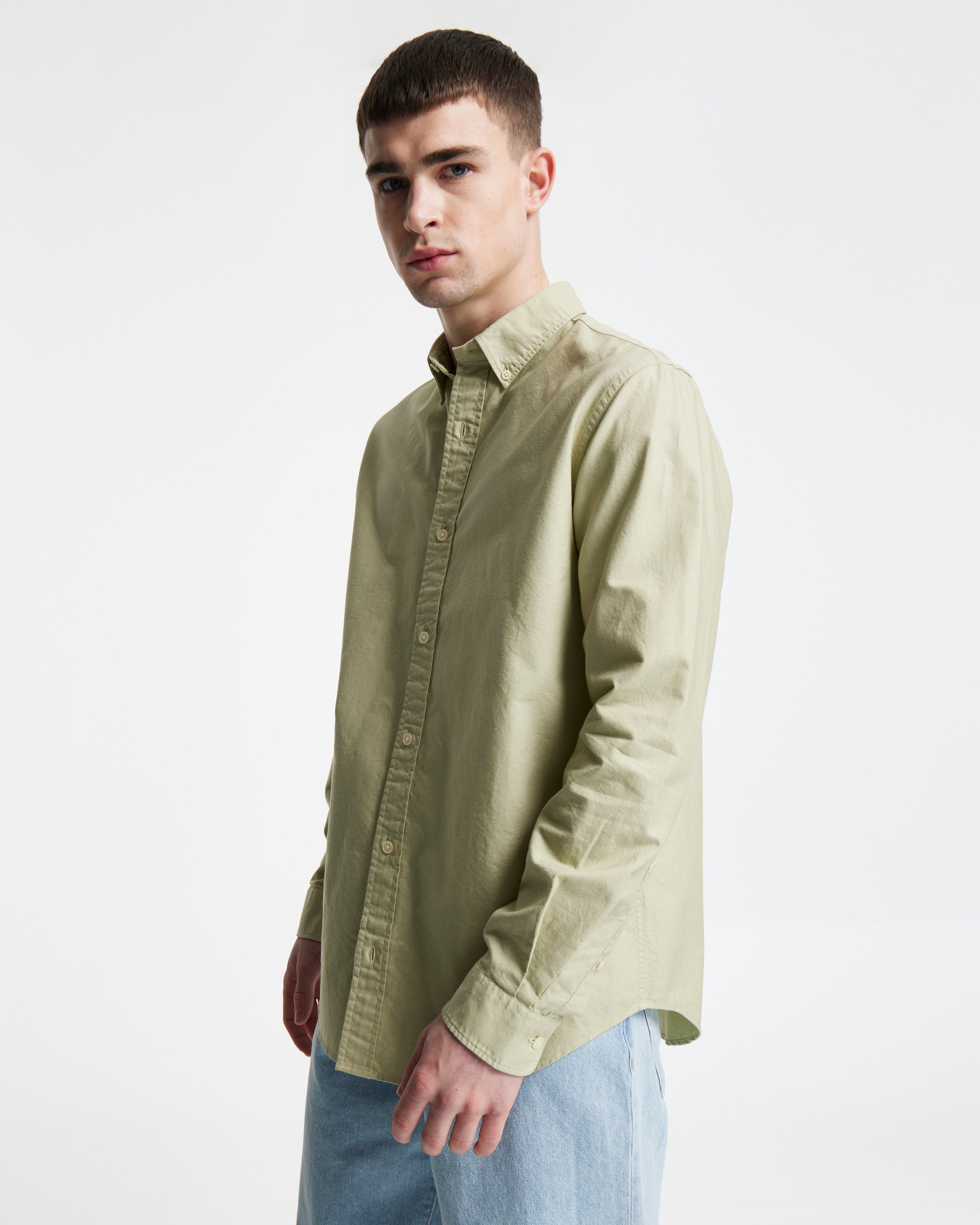 Andrew Garment Dye Oxford Loose Shirt - Light Green